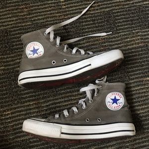 Gray Converse High Top Women’s 7 Men’ 5